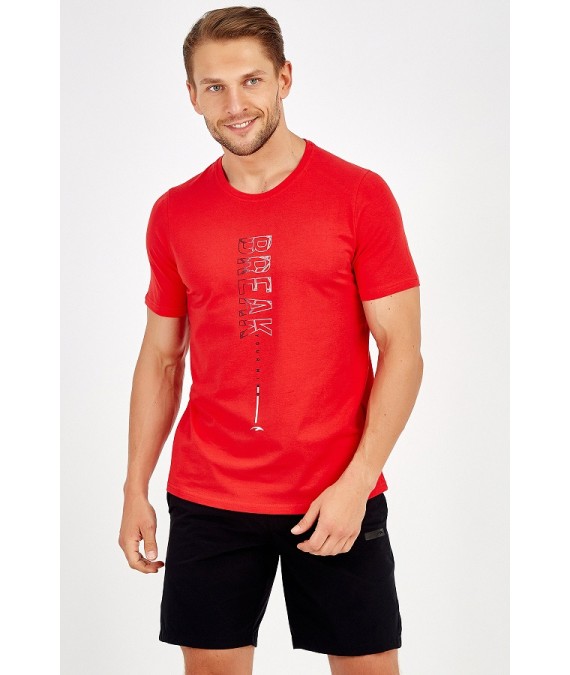 MARATON vyriški marškinėliai iš medvilnės 18688 raudoni