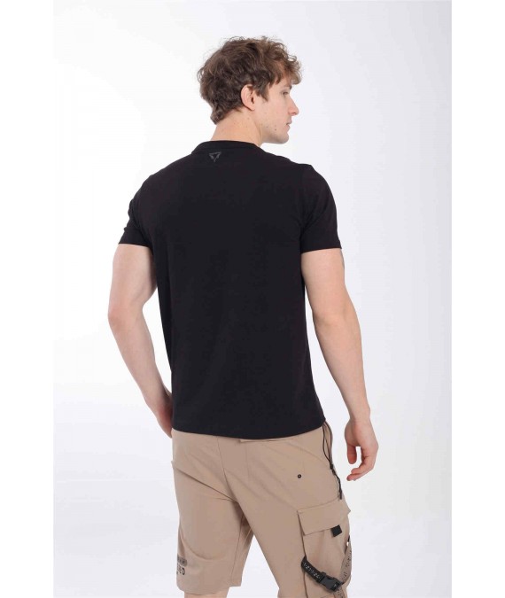 MARATON vyriški marškinėliai iš medvilnės 20896 juodi