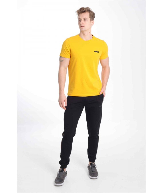 MARATON vyriški marškinėliai iš medvilnės 20896 geltoni
