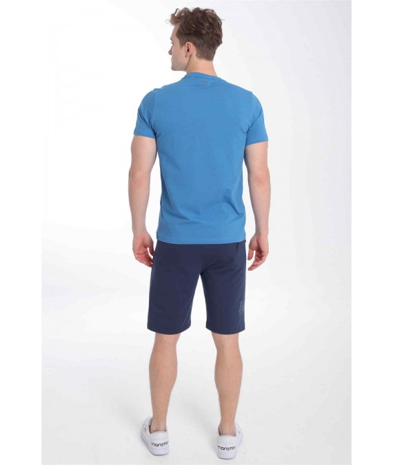 MARATON vyriški marškinėliai iš medvilnės 20896 mėlyni