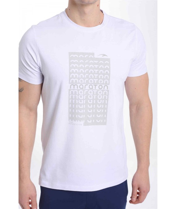 MARATON vyriški marškinėliai iš medvilnės 20650 balti