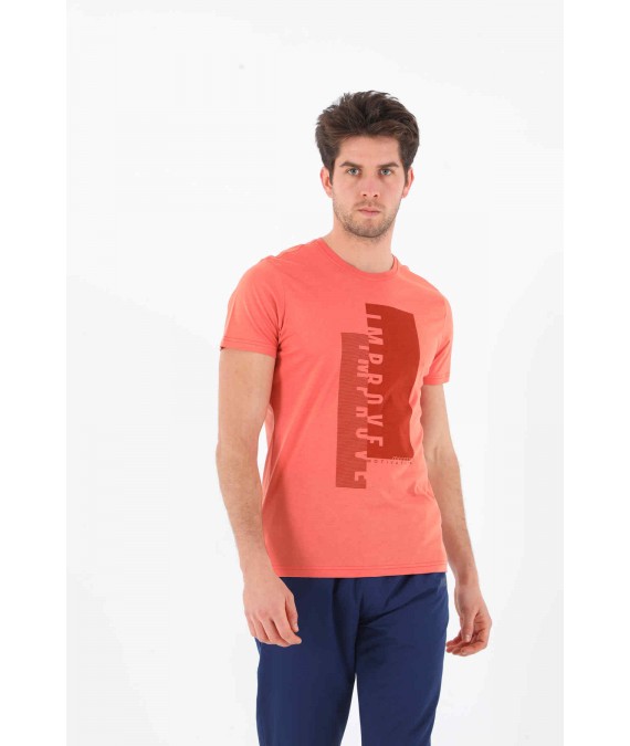 MARATON vyriški marškinėliai iš medvilnės 18477 oranžiniai