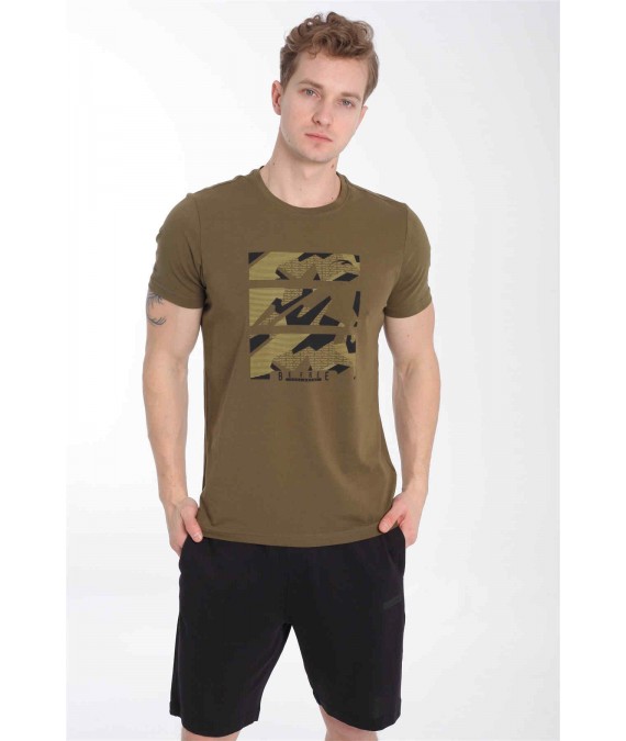 MARATON vyriški marškinėliai iš medvilnės 20893 haki