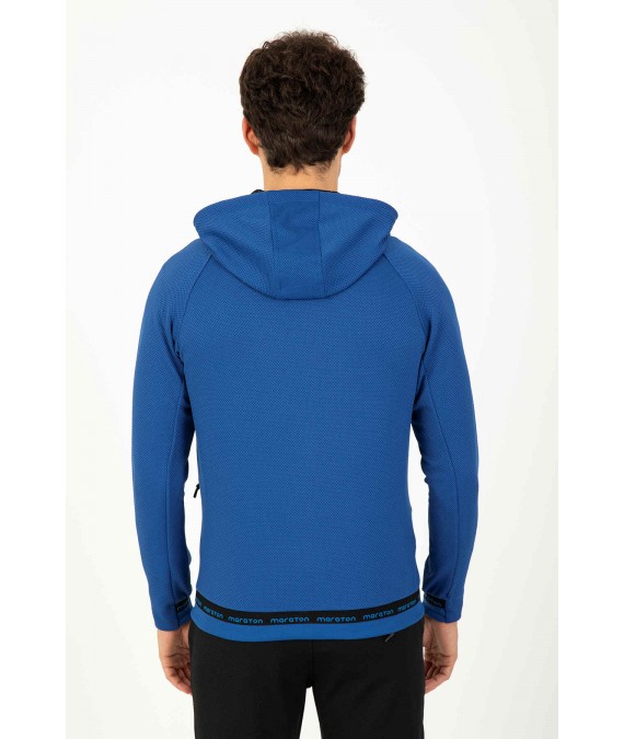 MARATON elastingas sintetinis džemperis vyrams su gobtuvu 20256 mėlynas