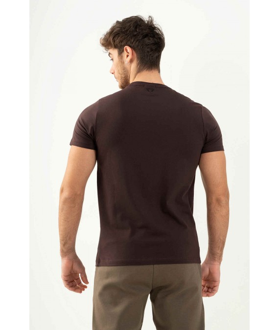 MARATON vyriški marškinėliai iš medvilnės 20896 rudi