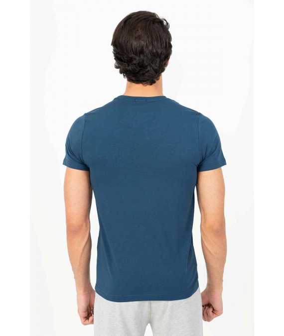 MARATON vyriški marškinėliai iš medvilnės 21585 mėlyni