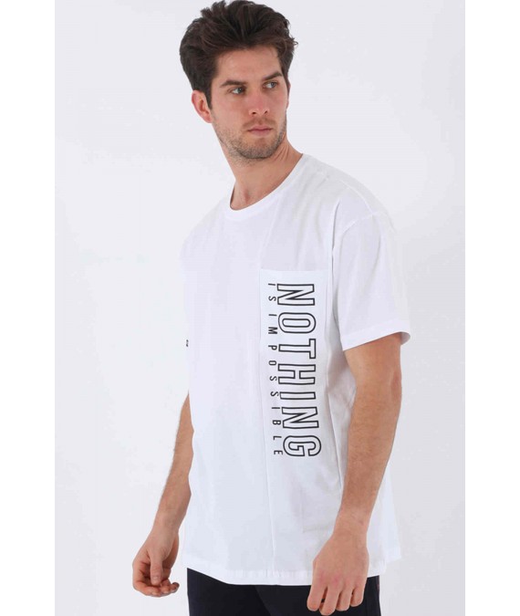 MARATON vyriški marškinėliai OVERSIZE iš medvilnės 20771 balti